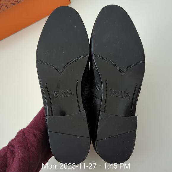 Tallia‎ Men\'s Enrico Embossed Satin Smoking Slippers Black Loafers Size 8.5 main image 11